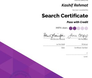 IPA Search Certificate - Institute of Practitioners in Advertising